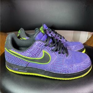 Nike Air Force 1 Court Purple/Black Volt Men's Size 14 Dead Stock LAKERS used